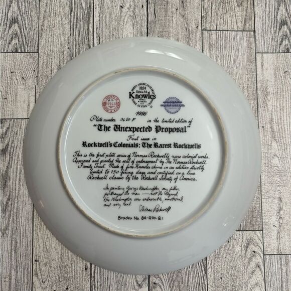 Norman Rockwell’s “The Unexpected Proposal” Collector’s Plate - Picture 4 of 7